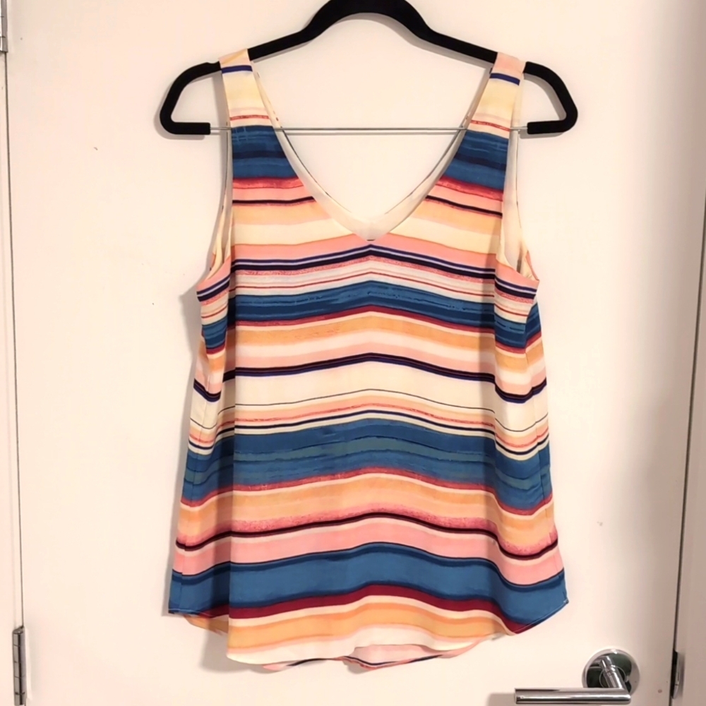 Silky camisole blouse with stripes